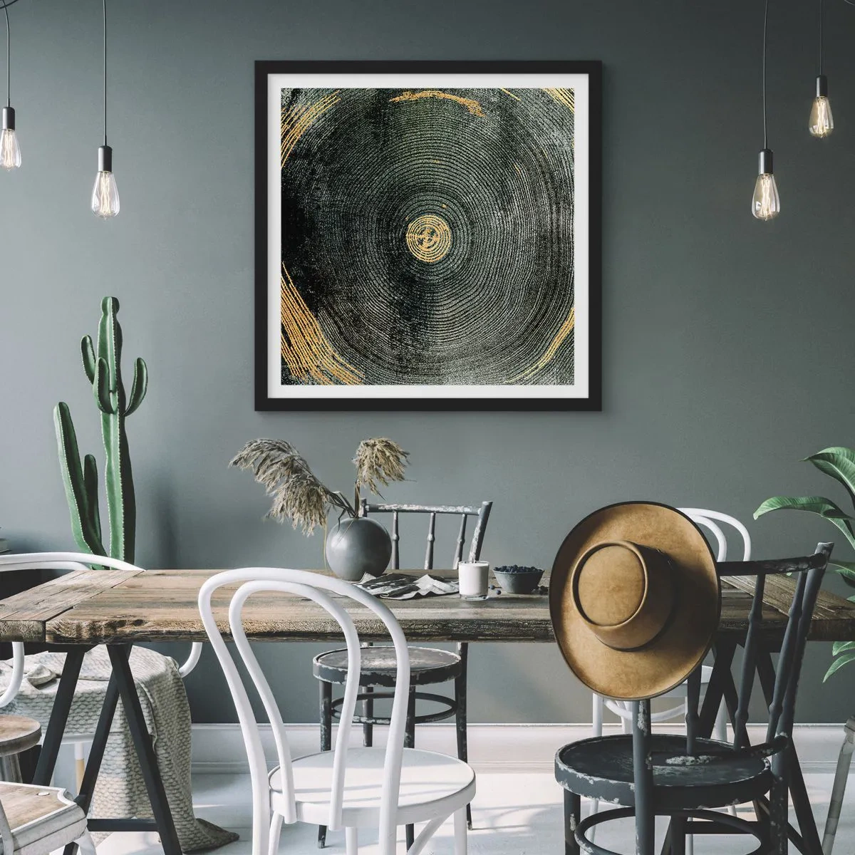 Poster în ramă neagră - Schimbare și persistență - 40x40 cm