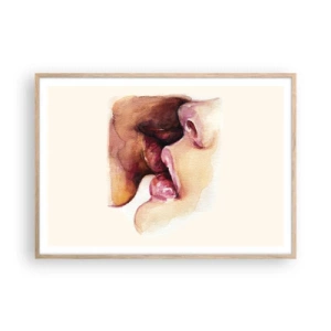 Poster în ramă de stejar deschis - Ca ziua și noaptea, ca cerul și pământul - 100x70 cm
