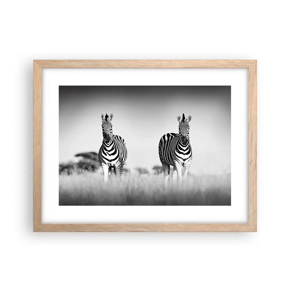 Poster în ramă de stejar deschis - Și totuși lumea e albă și neagră - 40x30 cm