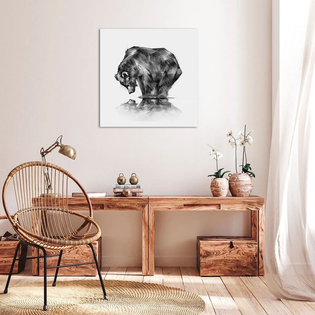 Tablou pe pânză - Mă bucur să văd pe cineva apropiat - 70x70 cm