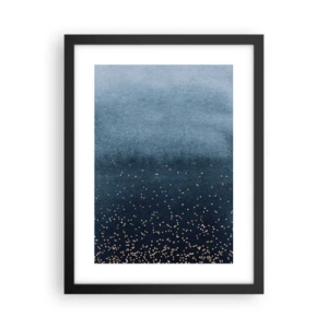 Poster în ramă neagră - Compoziție - faze albastre - 30x40 cm
