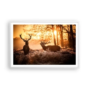 Poster în ramă albă - Visul unui vânător - 91x61 cm