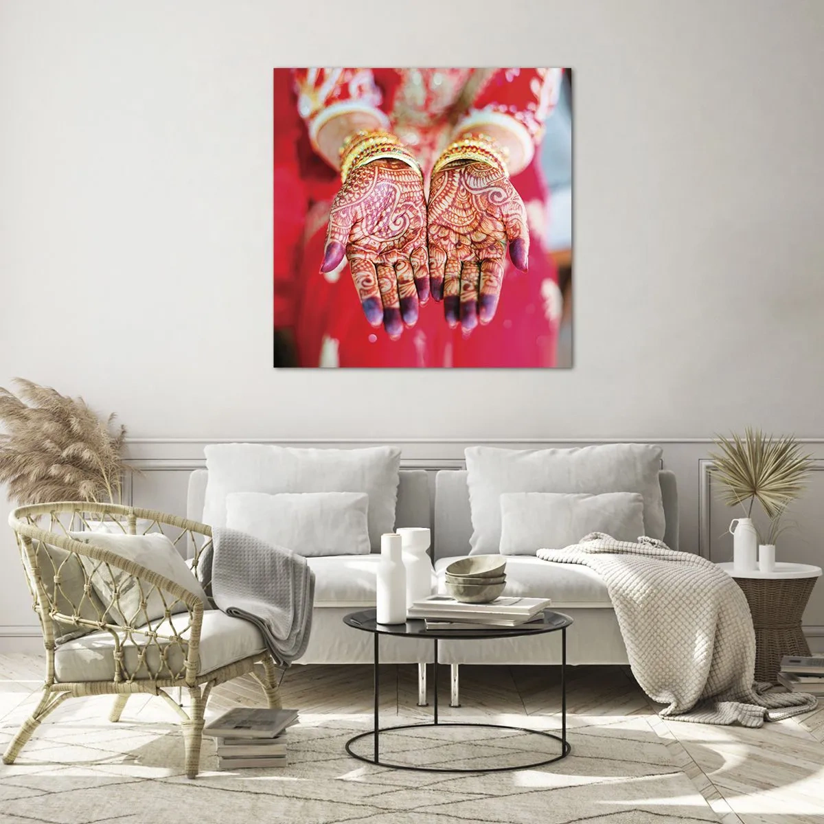 Tablou pe sticlă - Gata să prindă fericirea - 50x50 cm