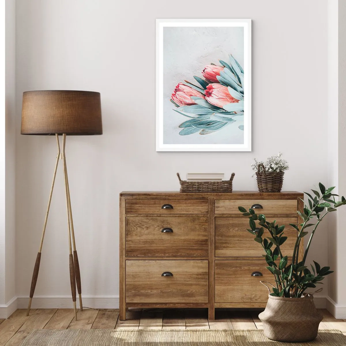 Poster în ramă albă - Rușinate de propria lor frumusețe - 50x70 cm