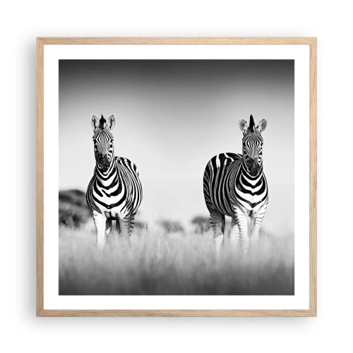 Poster în ramă de stejar deschis - Și totuși lumea e albă și neagră - 60x60 cm