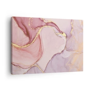 Tablou pe pânză Canvas - Modele abstracte delicate în nuanțe de roz și auriu - 70x50cm - O mângâiere de culoare - Decorațiune modernă pentru perete pentru living și dormitor ARTTOR