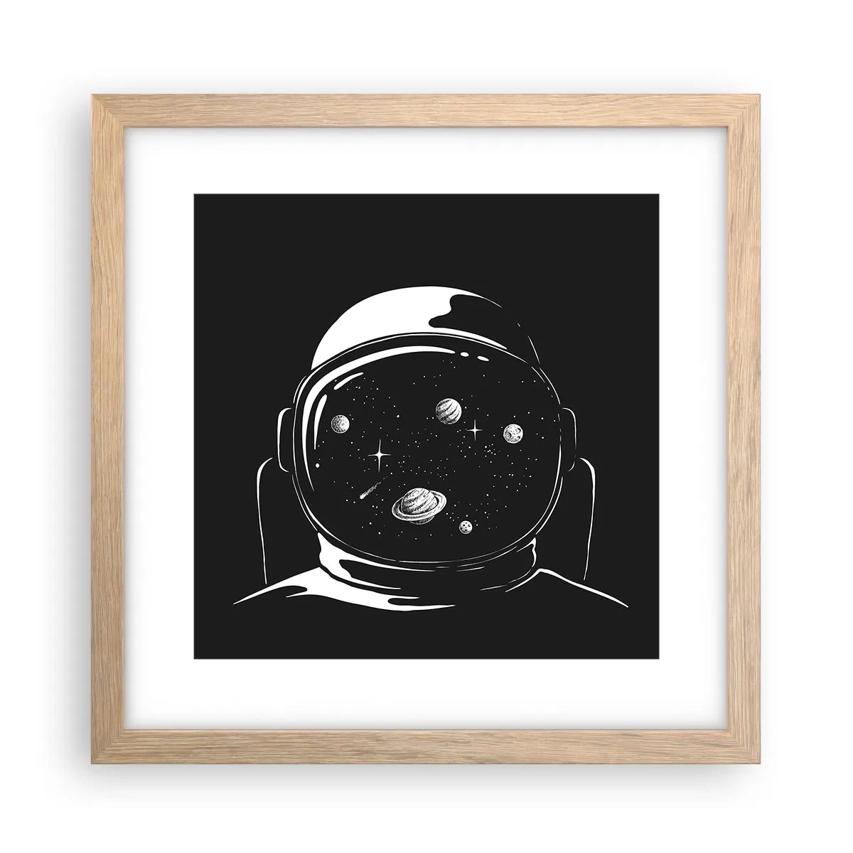 Poster în ramă de stejar deschis - Mișto priveliște - 30x30 cm