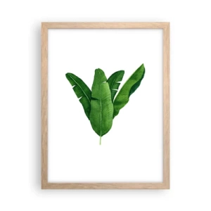 Poster în ramă de stejar deschis - Simetrie verde - 30x40 cm