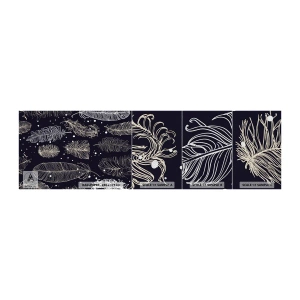 Mostră tapet Premium Sand - Dantelă cu pene - Pană de pasăre, Grafică, Bucată - 100x30 cm