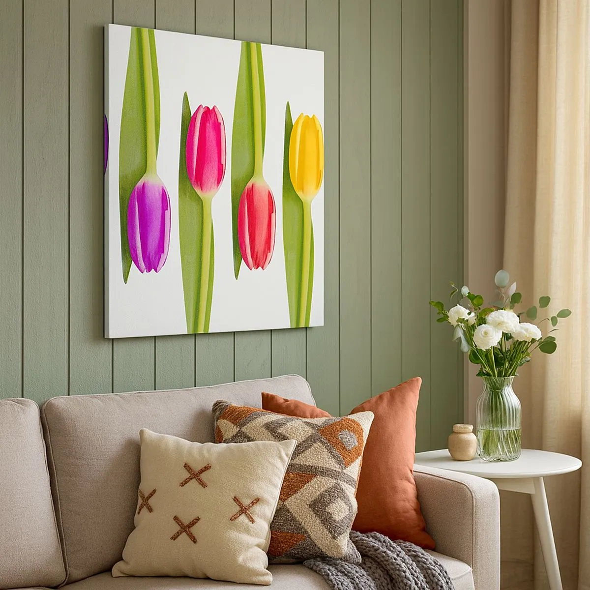 Tablou pe pânză - Compoziție curcubeu - 30x30 cm