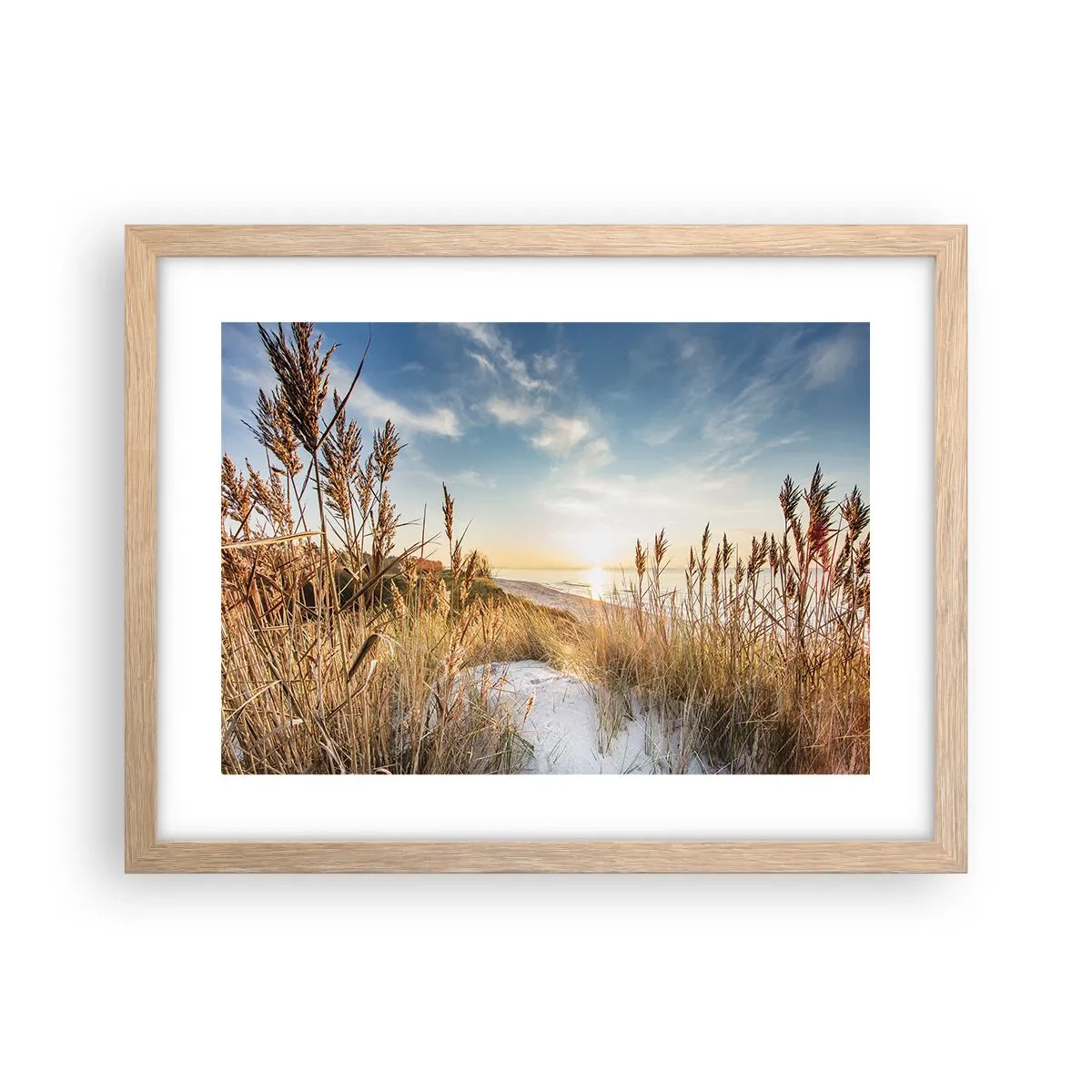 Poster în ramă de stejar deschis - Plaja de nord - 40x30 cm