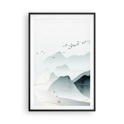 Poster în ramă neagră - Peste vârfuri - 61x91 cm