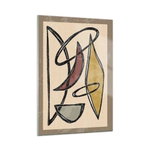 Tablou pe sticlă - Compoziție - arcuri și ovale - 50x70 cm