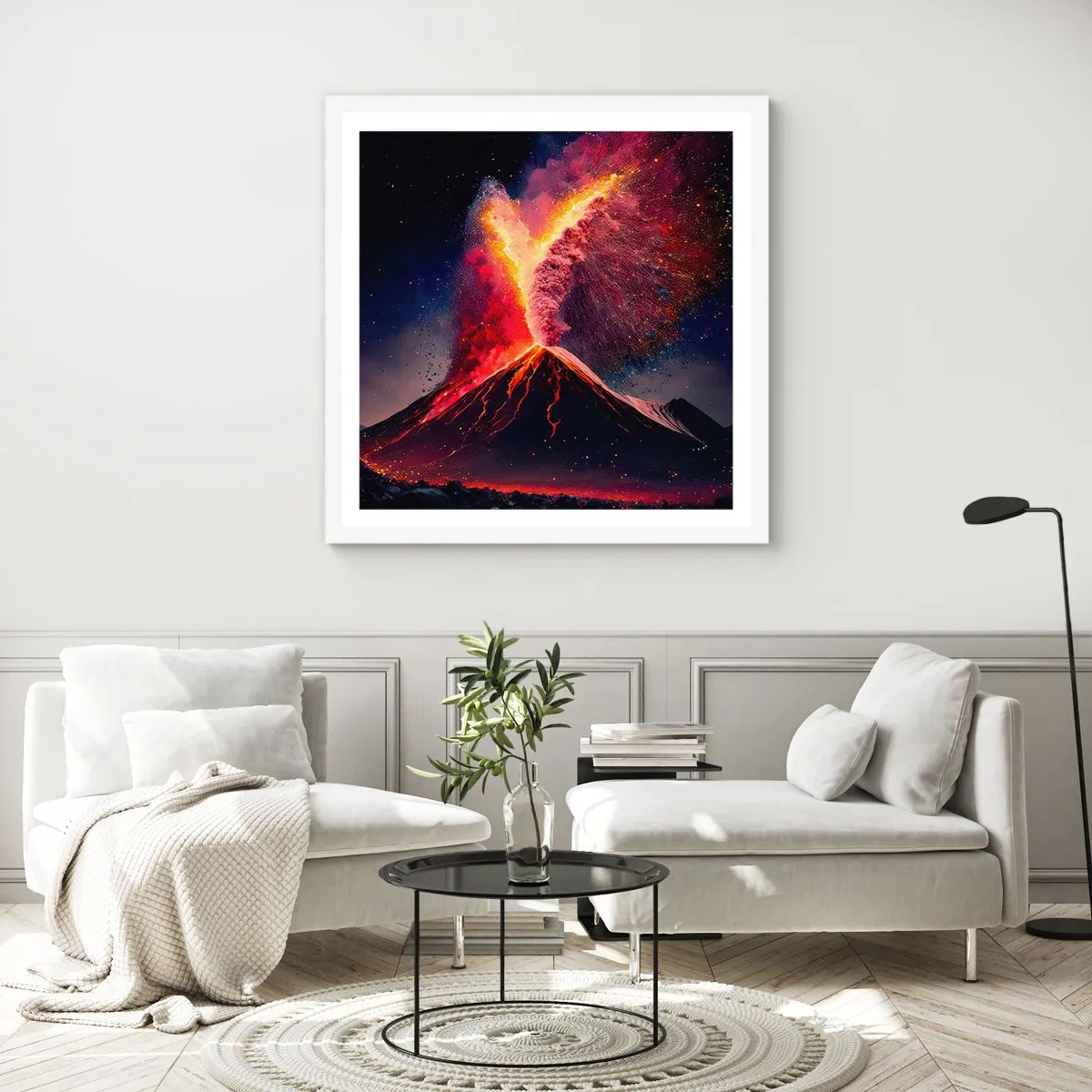 Poster în ramă albă - Frumusețe și groază - 40x40 cm