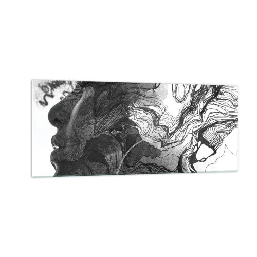 Tablou pe sticlă - Încurcată în vise - 100x40 cm