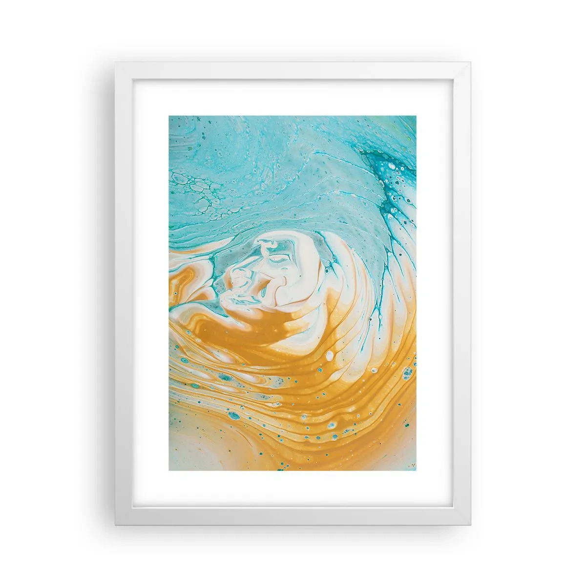 Poster în ramă albă - Vârtej de pastel - 30x40 cm