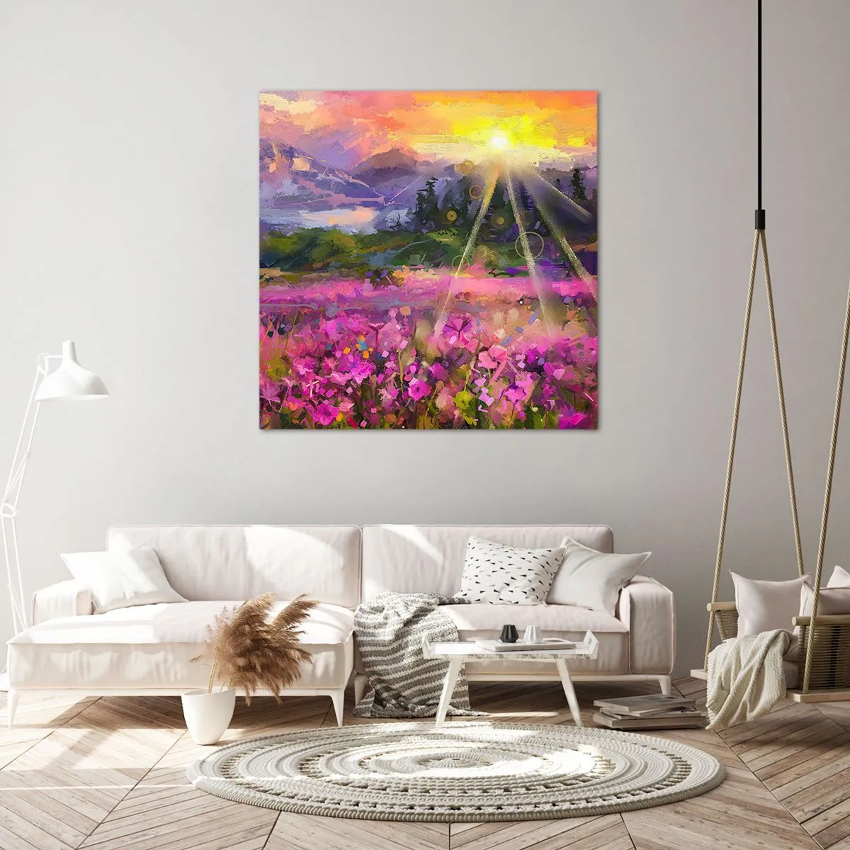 Tablou pe pânză - Într-o vale sub protecția soarelui - 40x40 cm