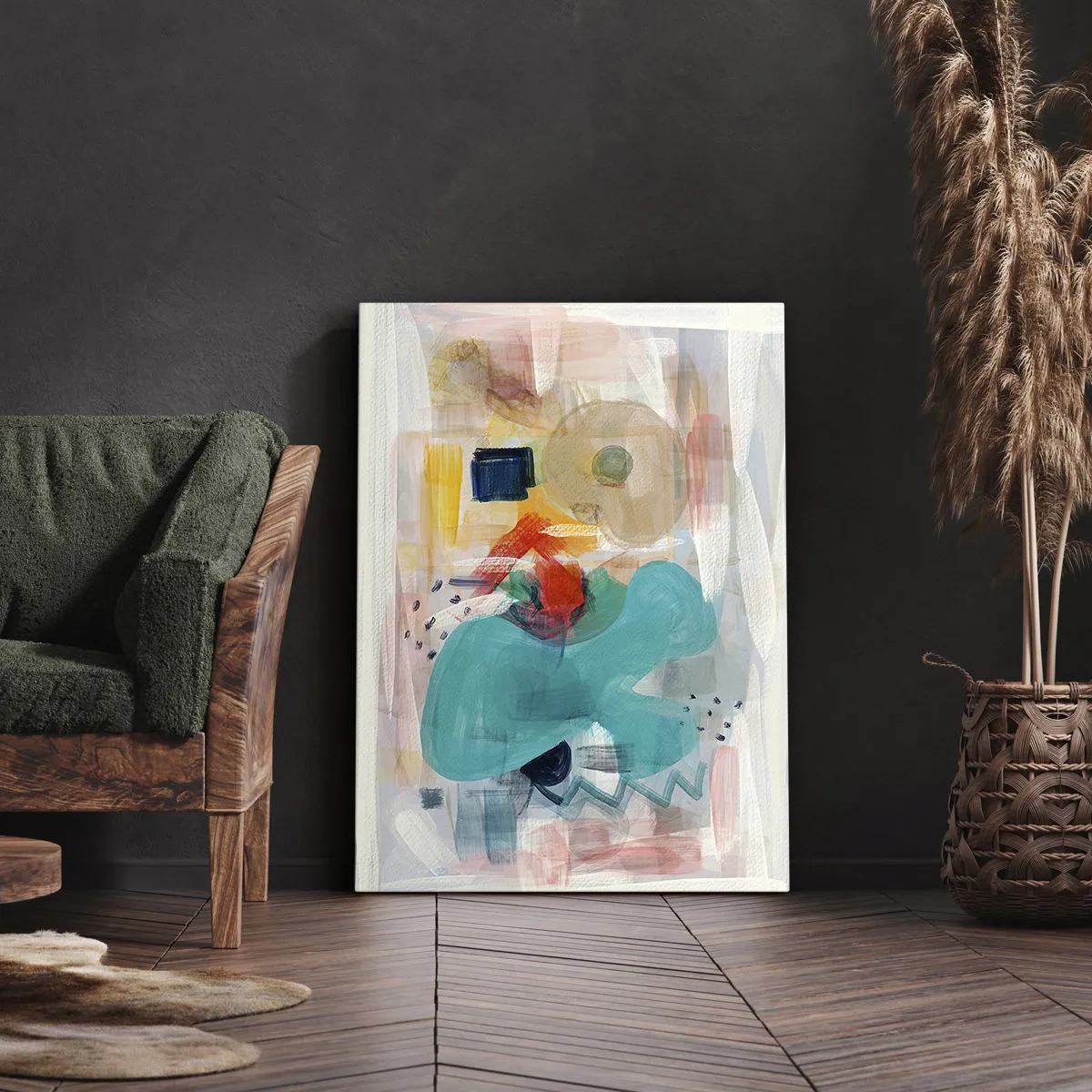 Tablou pe pânză - Joc plin de culoare - 65x120 cm