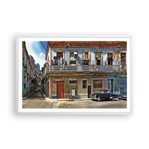 Poster în ramă albă - Sentimente cubaneze - 91x61 cm