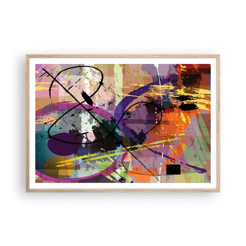 Poster în ramă de stejar deschis - Poate fi drept sau de jur împrejur - 100x70 cm
