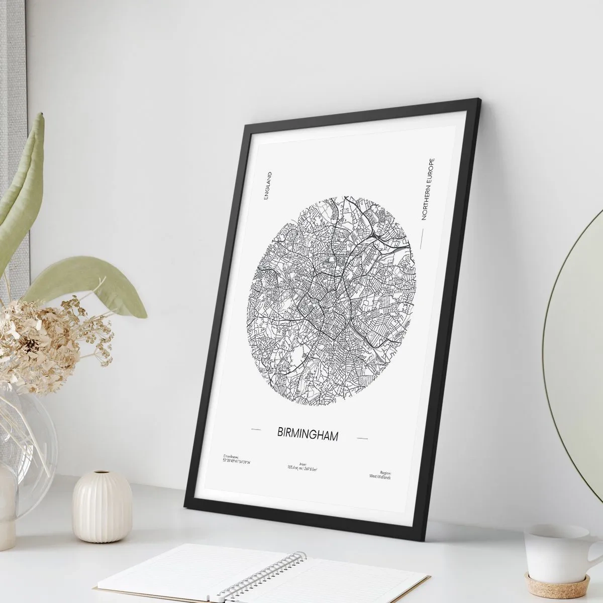 Poster în ramă neagră - Anatomia Birmingham - 50x70 cm
