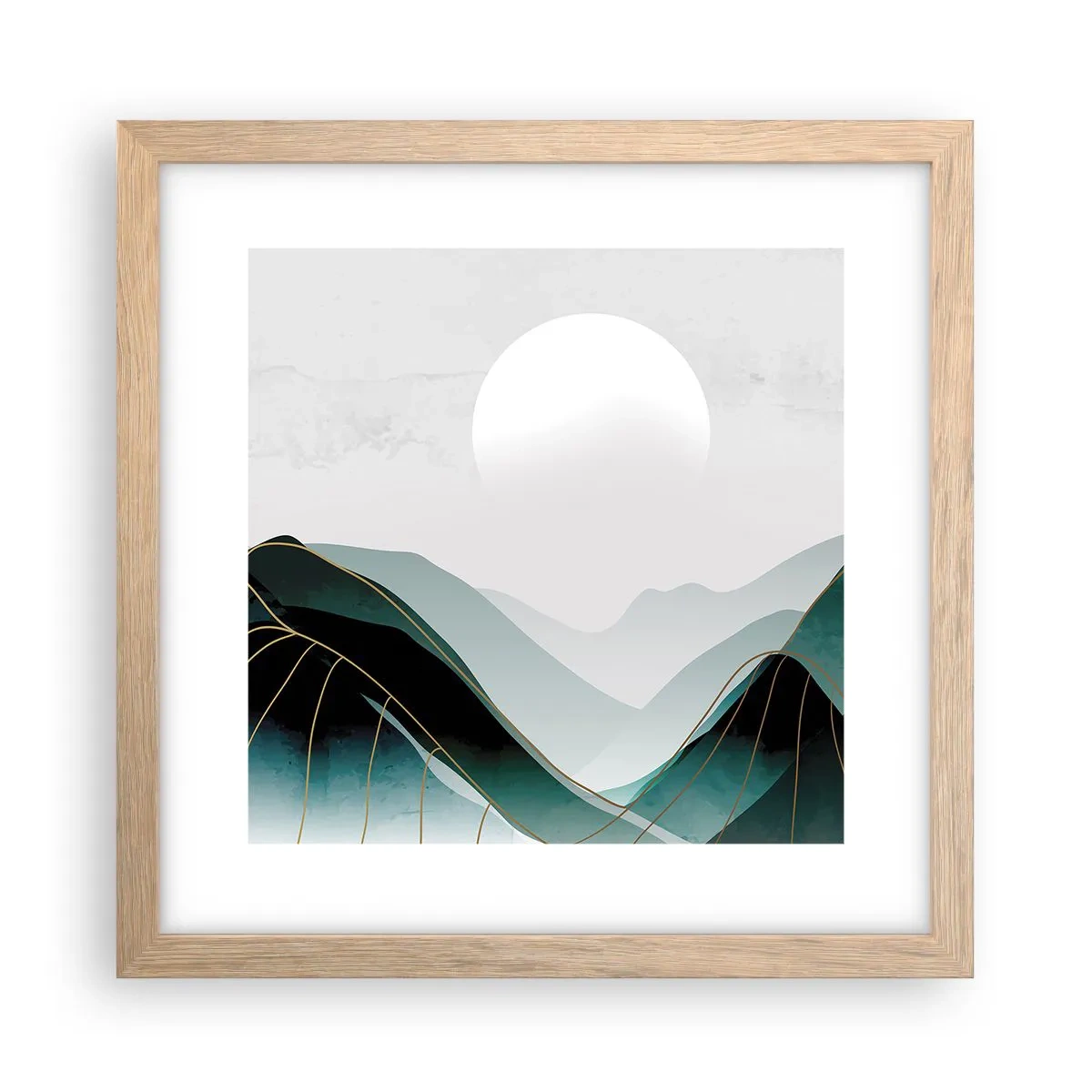 Poster în ramă de stejar deschis - Măreție deplină - 30x30 cm