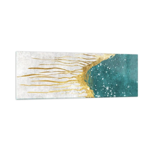 Tablou pe sticlă - Mareea de aur - 90x30 cm