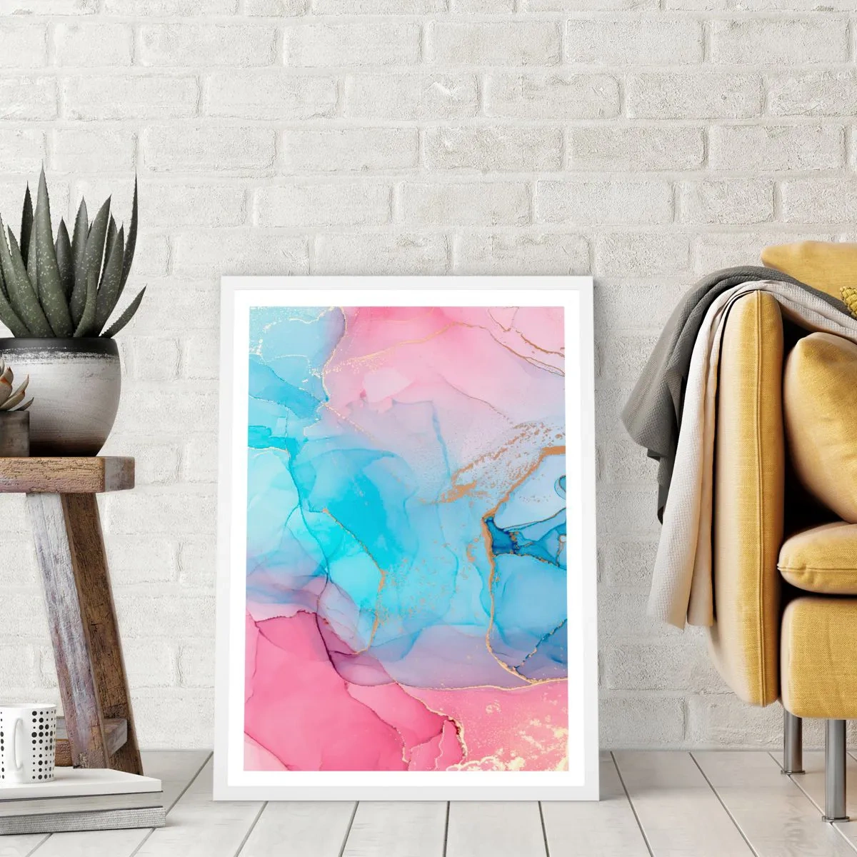 Poster în ramă albă - Întâlnire și întrepătrundere - 30x40 cm