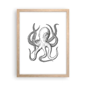 Poster în ramă de stejar deschis - Dansând cu valurile - 30x40 cm