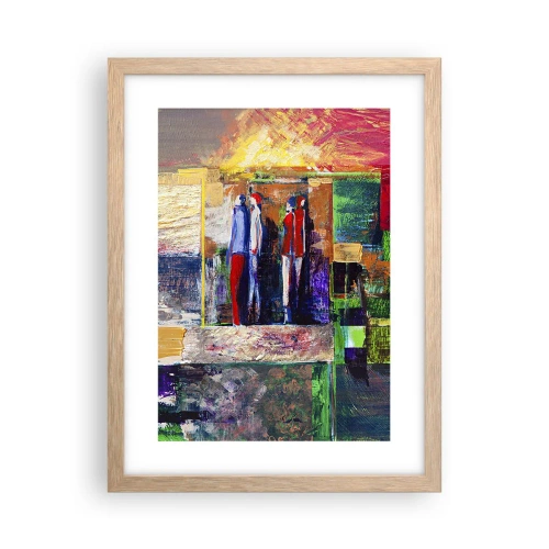 Poster în ramă de stejar deschis - Relații și emoții - 30x40 cm