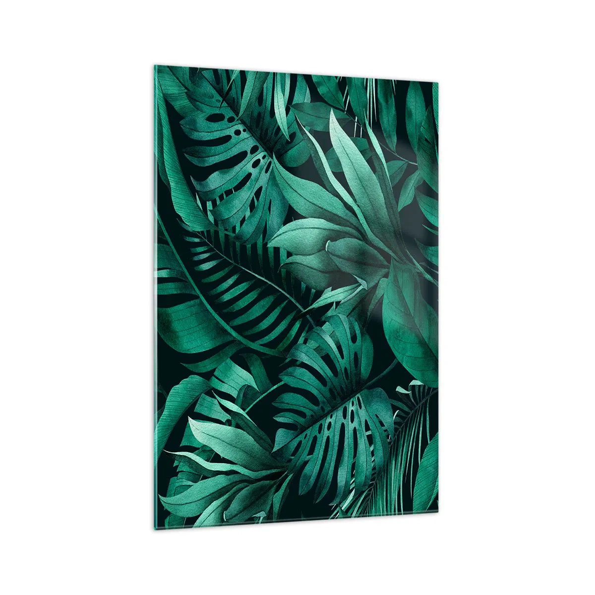 Tablou pe sticlă - Profunzimea verdelui tropical - 70x100 cm
