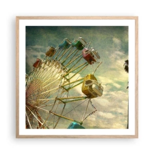 Poster în ramă de stejar deschis - Hai la distracție… - 60x60 cm