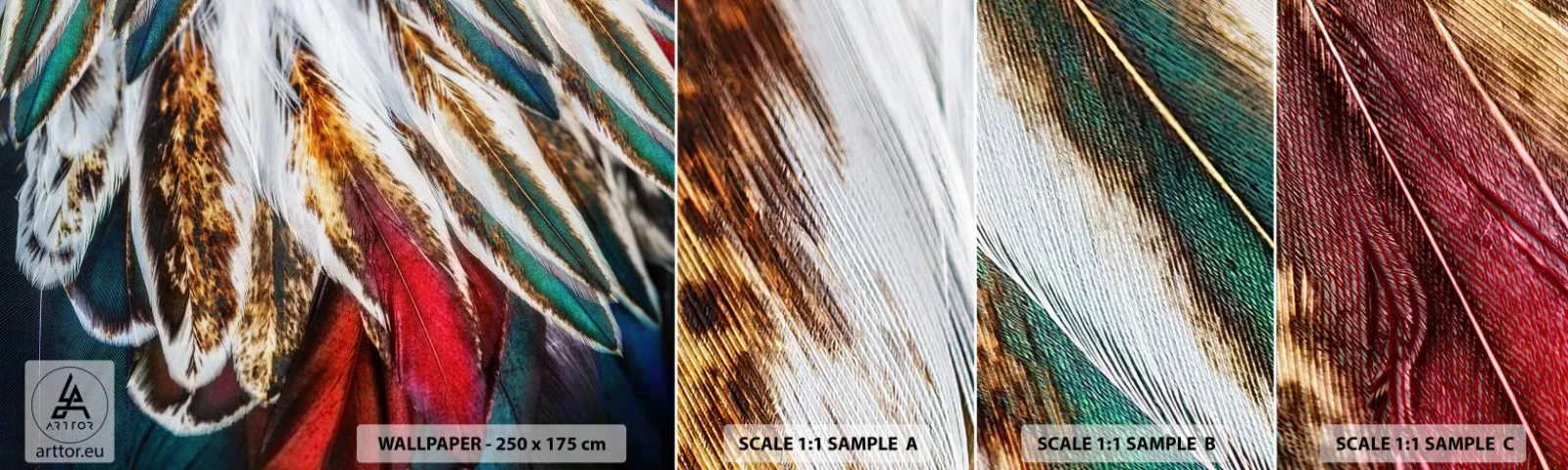 Mostră tapet autocolant Deluxe Sticker - Secretele zborului - Abstracția, Bucată, Boho - 100x30 cm