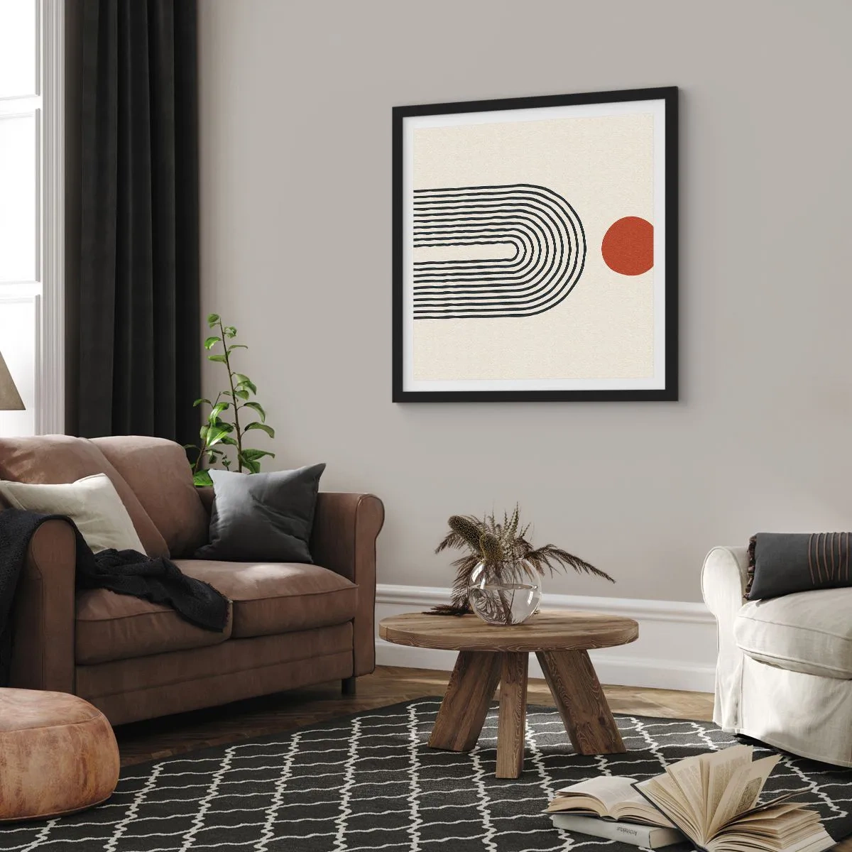 Poster în ramă neagră - Magnetismul formelor și al culorilor - 40x40 cm