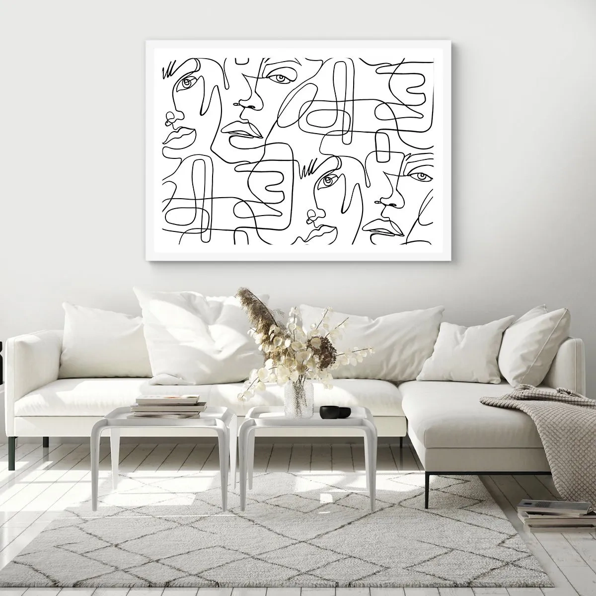 Poster în ramă albă - Într-o încurcătură de emoții - 100x70 cm