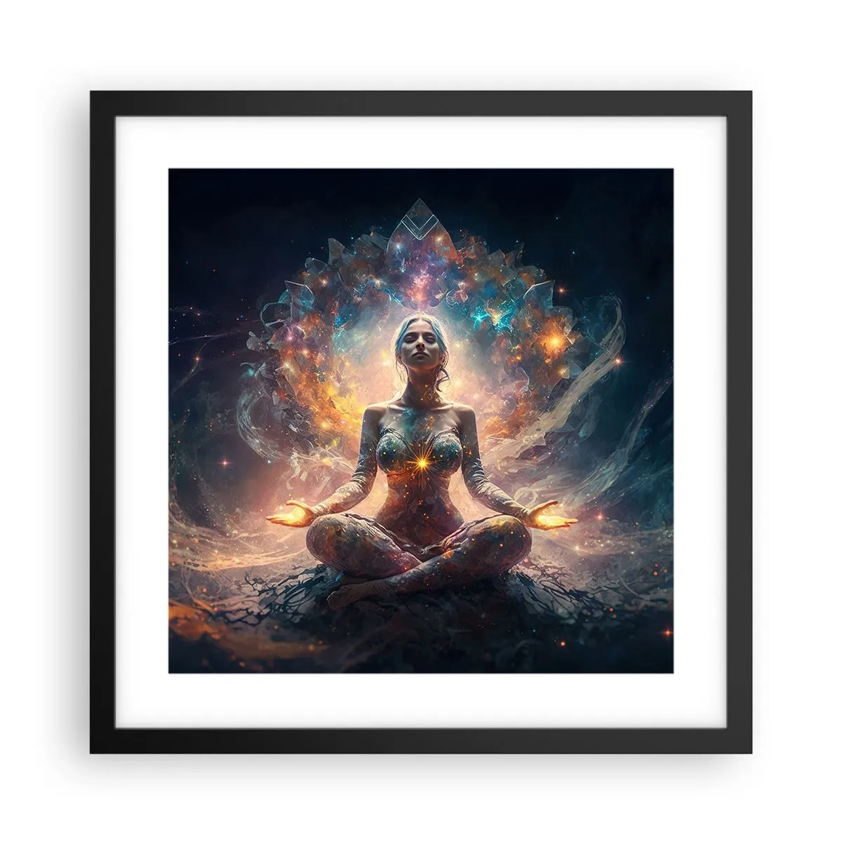 Poster în ramă neagră - Flux de energie bună - 40x40 cm