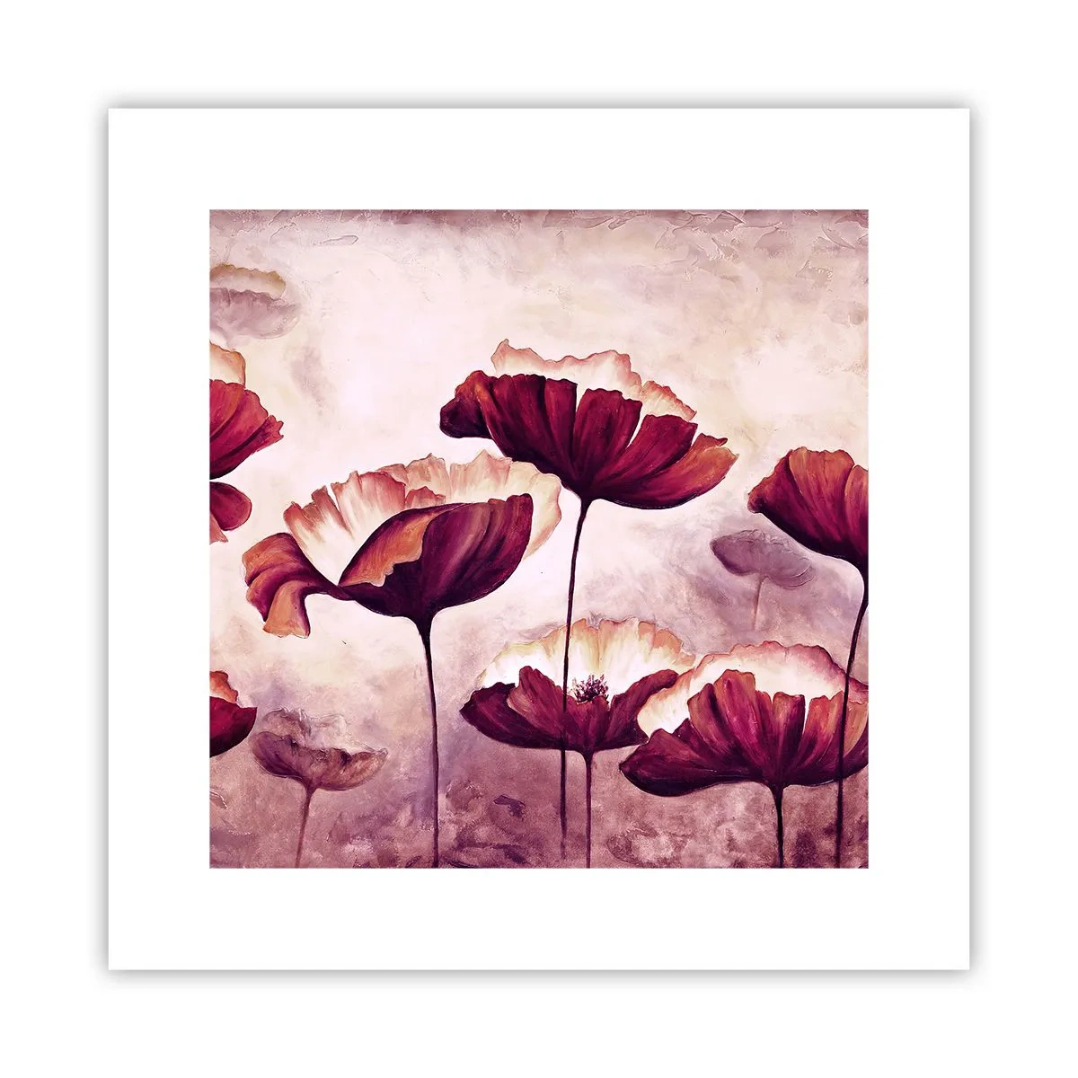 Poster - Fulgi roșii și albi - 30x30 cm