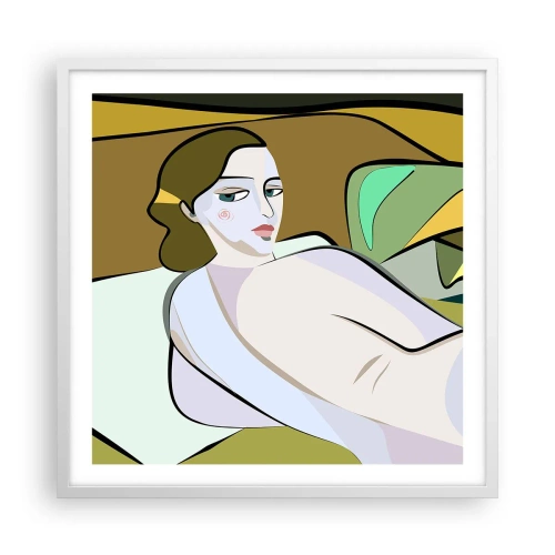 Poster în ramă albă - Portret intim - 60x60 cm