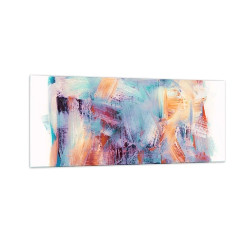 Tablou pe sticlă - O dezordine colorată - 100x40 cm