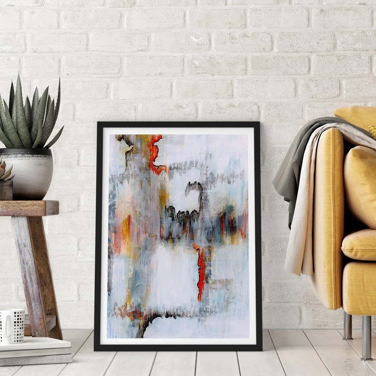 Poster în ramă neagră - Cu bățul pe apă - 40x50 cm