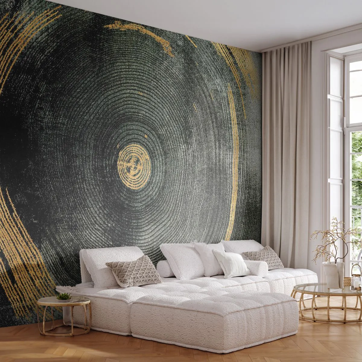 Tapet Premium Sand - Schimbare și persistență - Întuneric, Lemn, Art Deco - 100x70 cm
