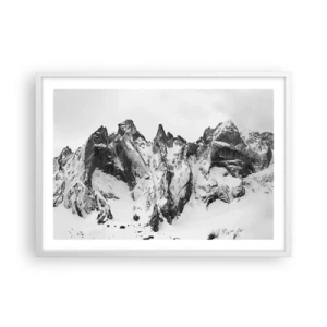 Poster în ramă albă - Amenințarea crestei de granit - 70x50 cm