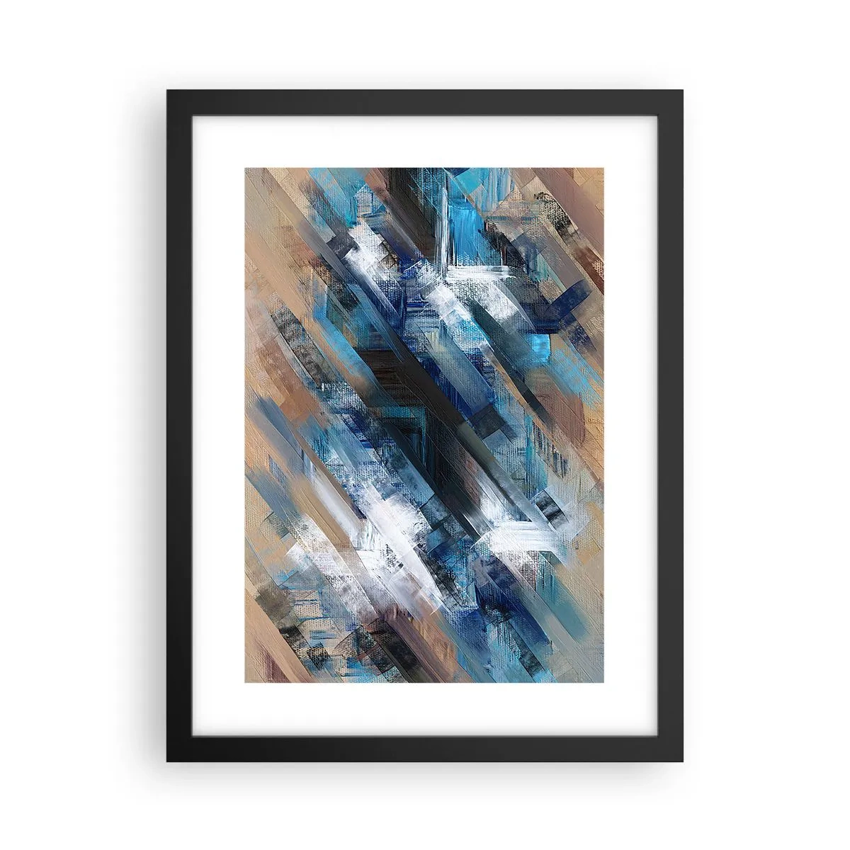 Poster în ramă neagră - Pe o pantă albastră - 30x40 cm