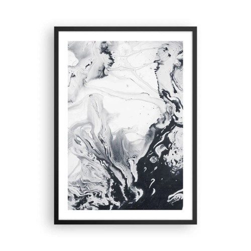 Poster în ramă neagră - Modele abstracte alb-negru - 50x70cm - Interiorul Pământului - Decorațiune modernă pentru perete pentru living și dormitor ARTTOR