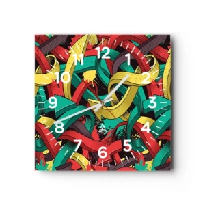 Ceas de perete - Ceas pe sticlă - Pe unde să mergem? - 30x30 cm