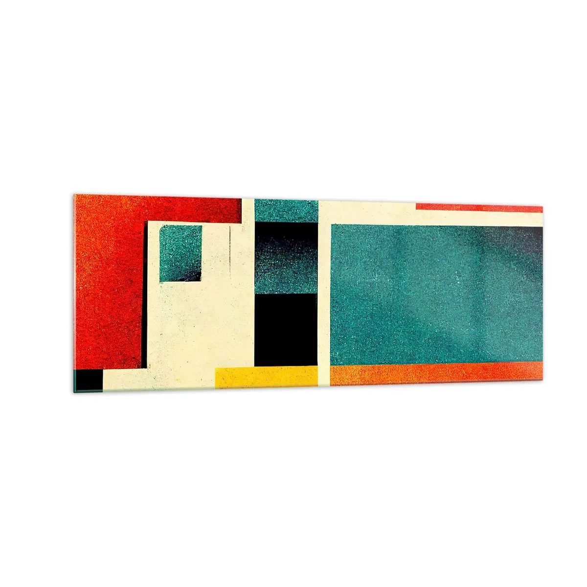 Tablou pe sticlă - Abstracție geometrică - energie bună - 140x50 cm