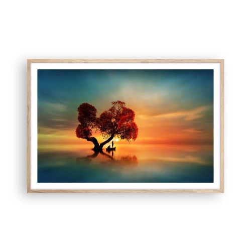 Poster în ramă de stejar deschis - Lume îndepărtată și tăcută - 91x61 cm