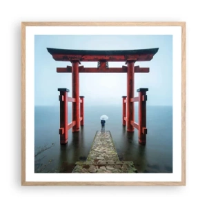 Poster în ramă de stejar deschis - Reverie japoneză - 60x60 cm