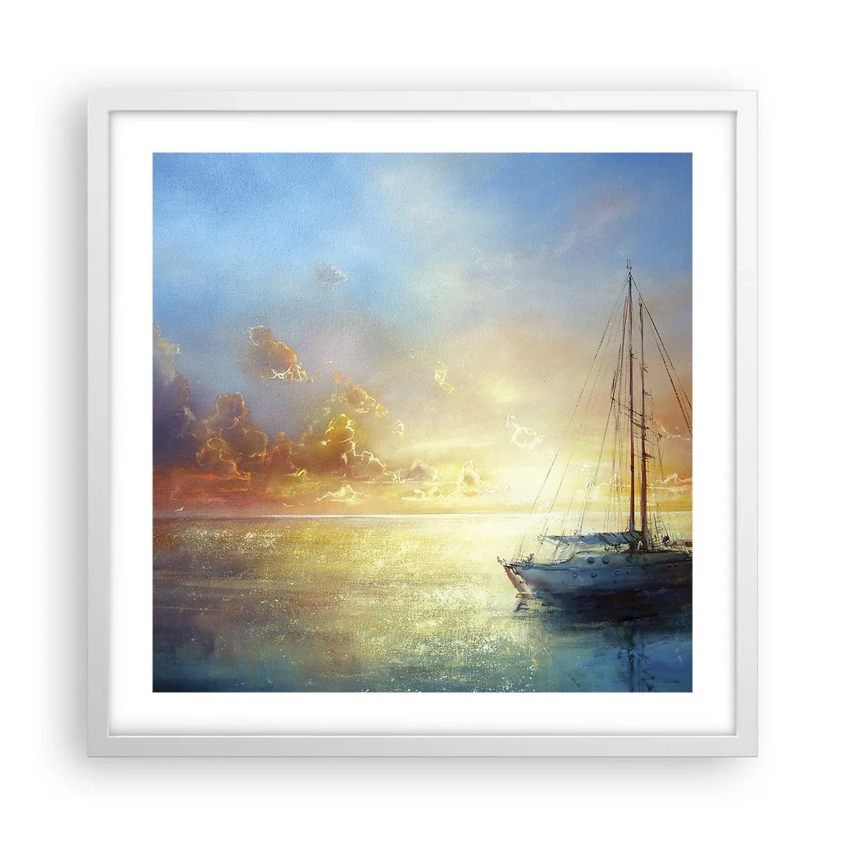 Poster în ramă albă - Într-un golf de aur - 50x50 cm