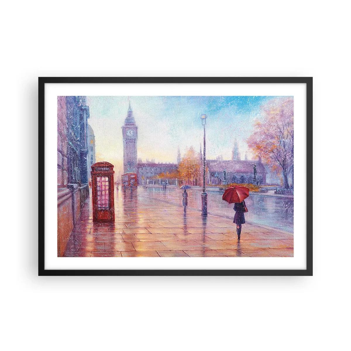 Poster în ramă neagră - O zi de toamnă londoneză - 70x50 cm